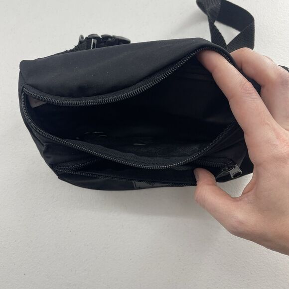 Vintage 80s Pro Spirit Black Canvas Fanny Pack Waist Belt Bag Hip Pack Grunge - Picture 15 of 16